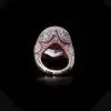9.3ct Oval Cut Pink  Sapphire Paved Engagement Ring