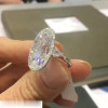 8ct Oval Cut Three-stone Halo Engagement Ring