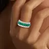 6.25ct Triple Row Oval Cut Green Sapphire Wedding Eternity Band