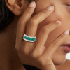 6.25ct Triple Row Oval Cut Green Sapphire Wedding Eternity Band