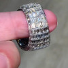 10ct Invisible Setting Emerald Cut Blue Sapphire Ring for Men