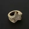 Men's Micro-pave Setting  Round Cut White Sapphire Star Ring