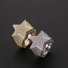 Men's Micro-pave Setting  Round Cut White Sapphire Star Ring