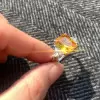 6.7ct Radiant Cut Fancy Yellow Sapphire Engagement Ring
