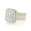 4ct Princess Cut White Sapphire Engagement Ring in Gold