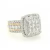 4ct Princess Cut White Sapphire Engagement Ring in Gold