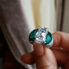 9.88ct Three-stone Emerald Cut Engagement Ring