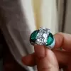 9.88ct Three-stone Emerald Cut Engagement Ring