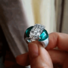 9.88ct Three-stone Emerald Cut Engagement Ring