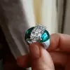 9.88ct Three-stone Emerald Cut Engagement Ring