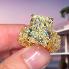 13ctw Radiant Cut Yellow Sapphire Engagement Ring