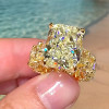 13ctw Radiant Cut Yellow Sapphire Engagement Ring