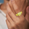 13ctw Radiant Cut Yellow Sapphire Engagement Ring