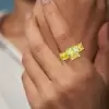 13ctw Radiant Cut Yellow Sapphire Engagement Ring