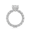 4ct Radiant Cut White Sapphire Classic Engagement Ring