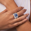 6.8ctw Princess Cut Blue Sapphire Interchangeable Bridal Sets