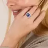 6.8ctw Princess Cut Blue Sapphire Interchangeable Bridal Sets