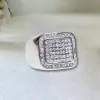 1.58ct Men's Micro-pave Setting Round Cut White Sapphire Ring