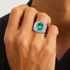 10ct Invisible Setting Emerald Engagement Ring