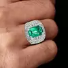 10ct Invisible Setting Emerald Engagement Ring