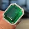 15ct Emerald Vintage Halo Cocktail Ring