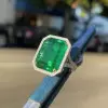 15ct Emerald Vintage Halo Cocktail Ring