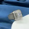 4ct Princess Cut Men's Micro-pave Setting Ring
