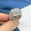 4ct Princess Cut Men's Micro-pave Setting Ring