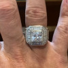 4ct Princess Cut Men's Micro-pave Setting Ring