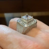 4ct Princess Cut Men's Micro-pave Setting Ring