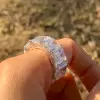 37ctw Emerald Cut White Sapphire Eternity Ring