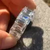 37ctw Emerald Cut White Sapphire Eternity Ring