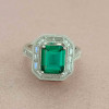 5.2ct Art Deco Halo Emerald Cut Engagement Ring