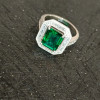5.2ct Art Deco Halo Emerald Cut Engagement Ring