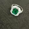 5.2ct Art Deco Halo Emerald Cut Engagement Ring