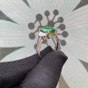 3.5ct Crushed Ice Radiant Cut Fancy Green Engagement Ring