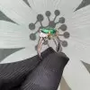 3.5ct Crushed Ice Radiant Cut Fancy Green Engagement Ring