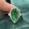 14.5ct Pear Cut  Fancy Green Sapphire Engagement Ring