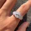 3ct Pear Cut White Sapphire Engagement Ring