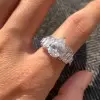 3ct Pear Cut White Sapphire Engagement Ring