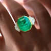 15ct Octagon-shaped Emerald  Engagement Ring