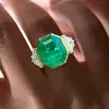 15ct Octagon-shaped Emerald  Engagement Ring