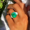 15ct Octagon-shaped Emerald  Engagement Ring