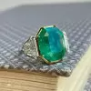 15ct Octagon-shaped Emerald  Engagement Ring