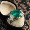 15ct Octagon-shaped Emerald  Engagement Ring