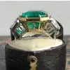 15ct Octagon-shaped Emerald  Engagement Ring
