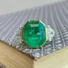 15ct Octagon-shaped Emerald  Engagement Ring