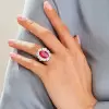 5.8ct Oval Cut Ruby Halo Engagement Ring