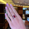 5.8ct Oval Cut Ruby Three-stone Engagement Ring