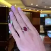 5.8ct Oval Cut Ruby Three-stone Engagement Ring